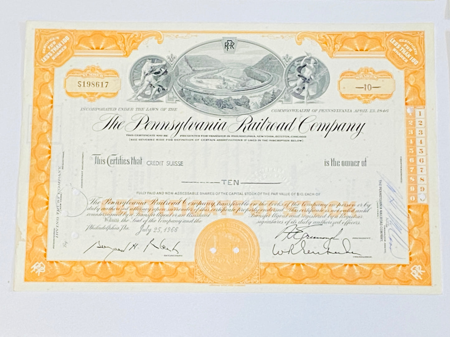 Set of 4 Gift Pack- Monopoly Railroad Authentic Stock Certificates + 4 Postcards