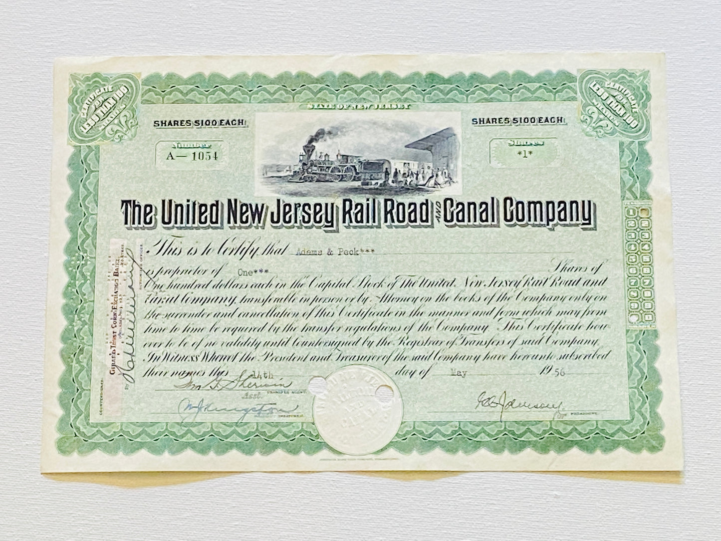UNITED NEW JERSEY RAILROAD AND CANAL COMPANY, Year 1956