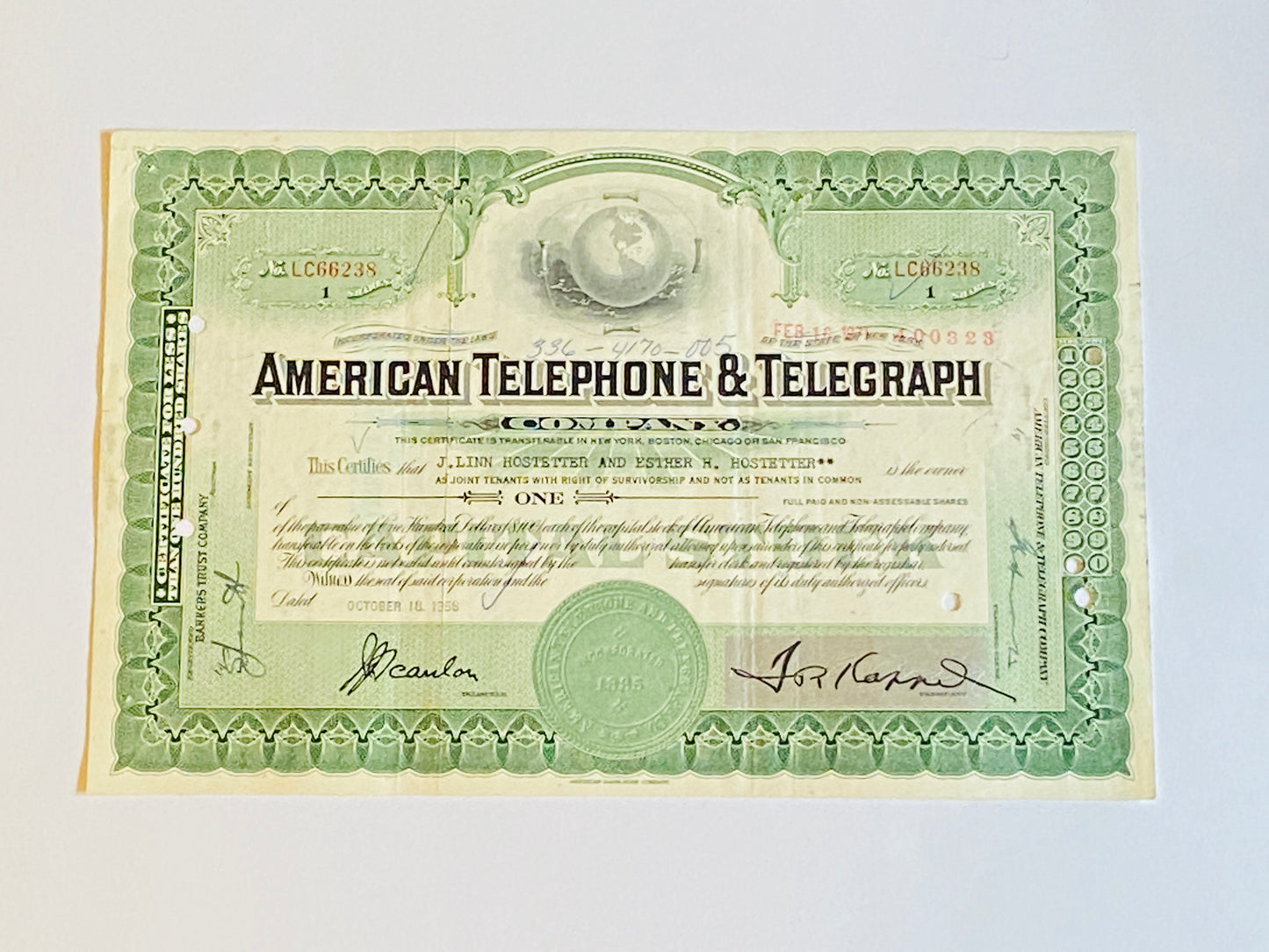 AMERICAN TELEPHONE & TELEGRAPH Issued 1956