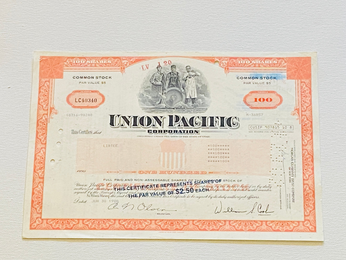 UNION PACIFIC COORPORATION, Year 1980