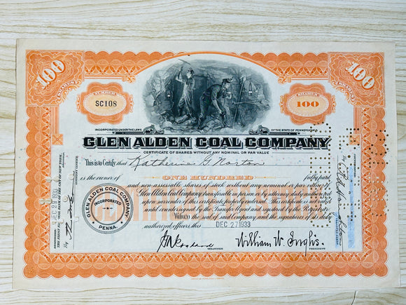 Mining Company Stock Certificates