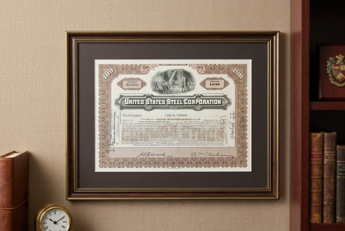 UNITED STATES STEEL (U S STEEL) CORPORATION, Authentic Certificate, Year 1940'S, Iconic Company, United States History, Nice collectors item