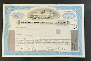 GENERAL MOTORS CORPORATION-Authentic Stock Certificate-1982