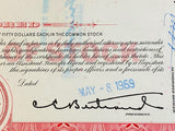 READING COMPANY-Railroad Stock Certificate-100 Shares-1969-Authentic