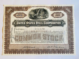 US STEEL, UNITED STATES STEEL CORPORATION Authentic Stock Certificate, Year 1947