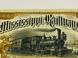 OHIO AND MISSISSIPPI RAILWAY COMPANY Authentic Stock Certificate, Year 1887