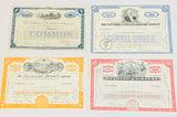 Set of 4 Gift Pack- Monopoly Railroad Authentic Stock Certificates + 4 Postcards