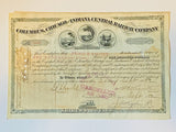 COLUMBUS, CHICAGO AND INDIANA CENTRAL RAILROAD COMPANY Authentic Stock Certificate, Year 1882