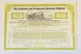 CLEVELAND AND PITTSBURGH RAILROAD COMPANY Authentic Stock Certificate, Year 1973