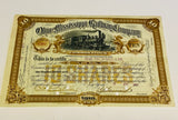 OHIO AND MISSISSIPPI RAILWAY COMPANY Authentic Stock Certificate, Year 1887